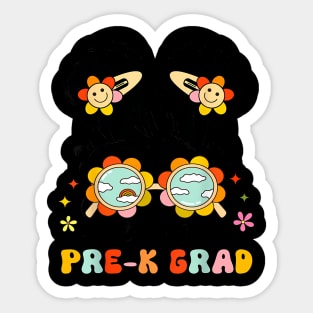 Little Miss Pre-K Grad Graduation Messy Bun Kid Girls Sticker